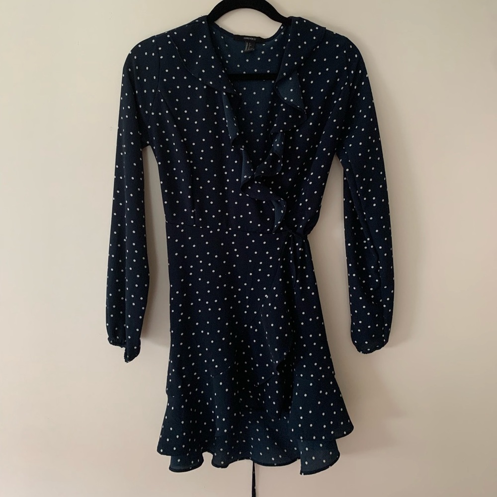 Polka dot wrap dress